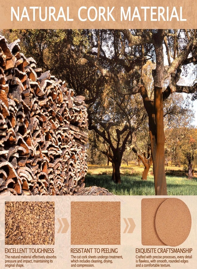 GOH DODD 60 Pieces Cork Coasters for Drinks, GOH DODD Thicken Absorbent Blank Coasters for DIY Crafts Laser Engraving Sublimation Wood Burning Plants Painting Housewarming Gifts Wedding Education, 4 Inch - Image 5